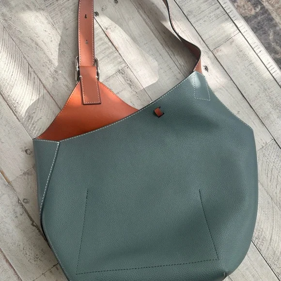 Asymmetrical Leather Hobo Bag - EUC! - Picture 3 of 3